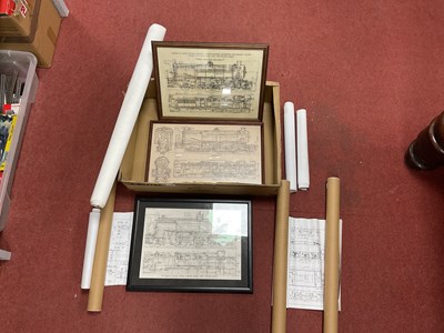 Lot 315 - Three Framed Steam Locomotive Sectional...