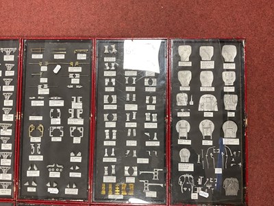 Lot 308 - Four Display Panels Each of Three Hinged...