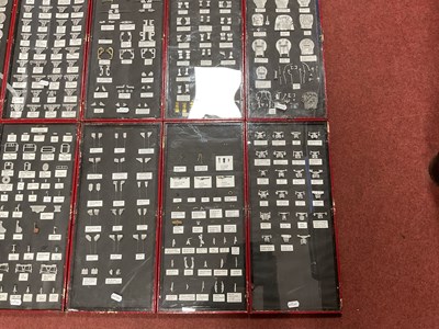 Lot 308 - Four Display Panels Each of Three Hinged...