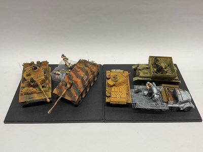 Lot 719 - Five kit built plastic model military armoured...