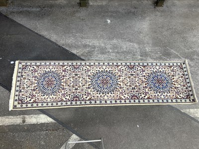 Lot 1533 - A Handmade Persian Nain Runner decorated with...