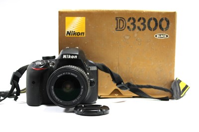 Lot 721 - Nikon D3300 DSRL Camera with attached AF-P...