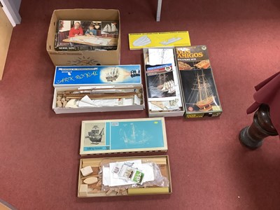 Lot 593 - A Quantity of Wooden Model Ship Kits and...