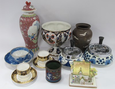 Lot 1217 - Japanese Cloisonne Pot, Chinese vase, Delft...
