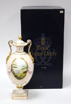 Lot 1035 - A Royal Crown Derby Porcelain Two Handled...