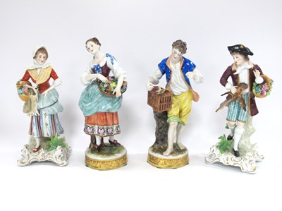 Lot 1254 - Pair of Sitzendorf Figurines of Flower Sellers...