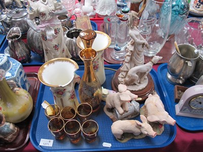 Lot 1271 - Italian Resin Lamp, piggin figures, waisted...