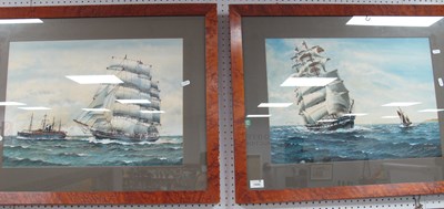 Lot 1007 - G.P. Wiseman, clipper ships at sea with other...