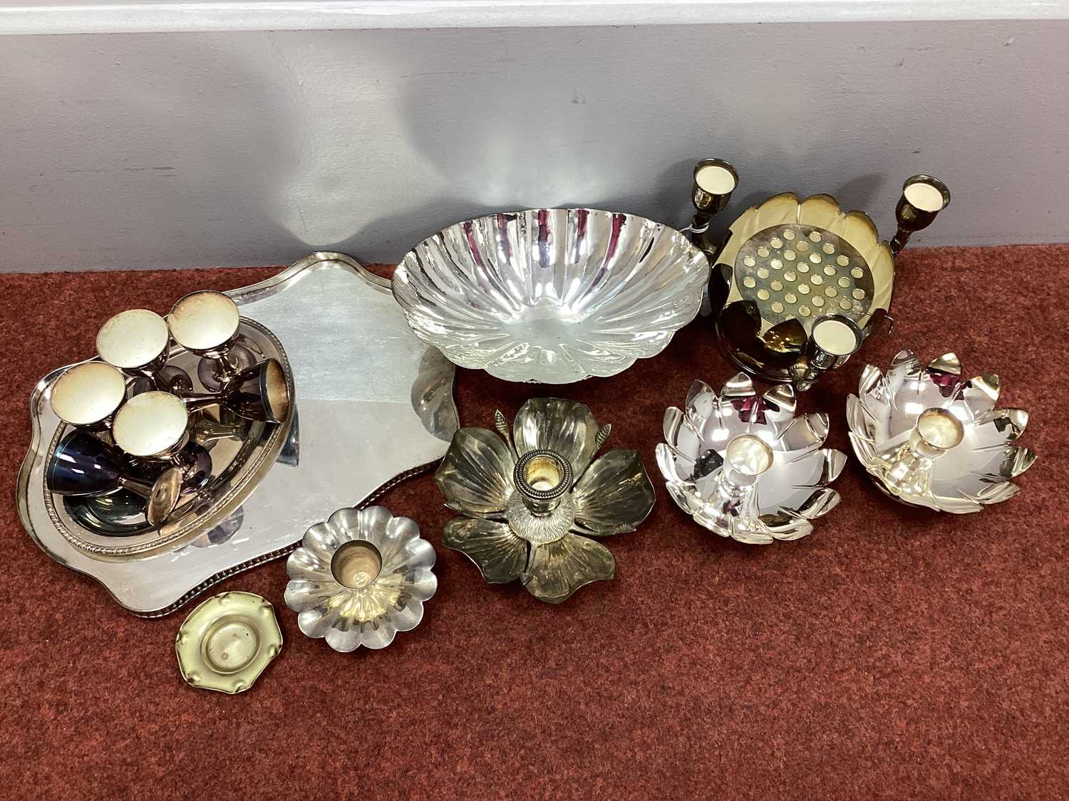 Lot 47 - SEBA Plated Candle Holder, (boxed) together...
