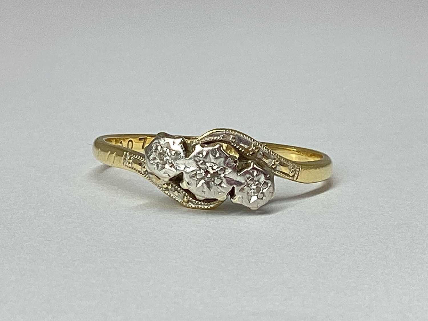 Lot 68 - An Antique Three Stone Diamond Ring, of...
