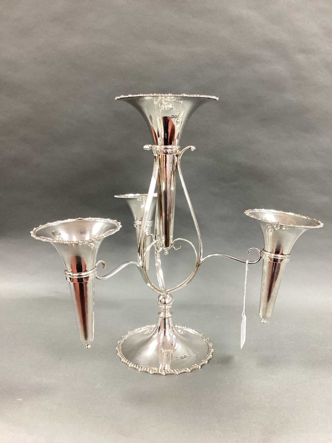 Lot 1 - A Hallmarked Silver Three Branch Four Flute...