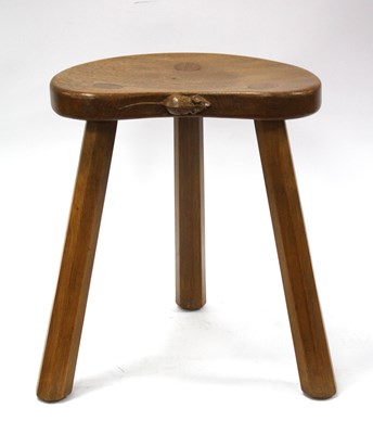 Lot 1265 - A Robert Thompson 'Mouseman' Oak Three Legged...