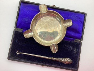 Lot 129 - A Hallmarked Silver Ashtray, Walker & Hall...