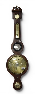 Lot 1306 - A XIX Century Banjo Barometer, the mahogany...