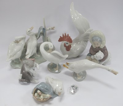 Lot 1212 - Lladro Figurine Group of Geese, cockeral,...