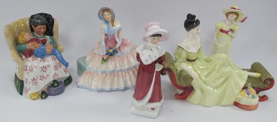 Lot 1214 - Six Royal Doulton Figurines, At Ease HN 2473,...