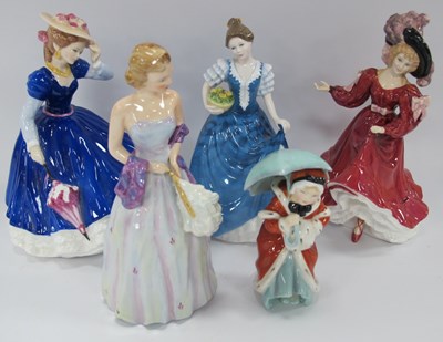 Lot 1219 - Four royal Doulton Figurines, Mary HN 3375,...