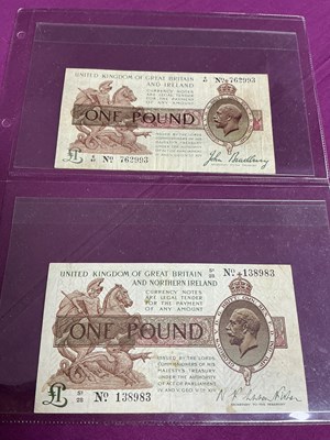 Lot 500 - Two GB George V £1 Banknotes, John Bradbury...