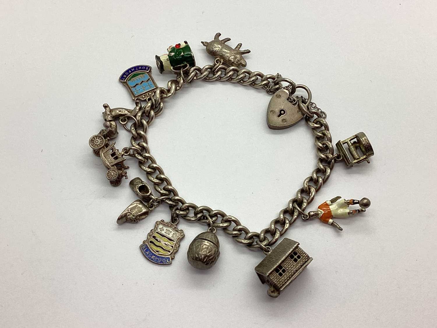 Lot 94 - A Hallmarked Silver Curb Link Bracelet,...