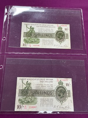 Lot 501 - Two George V Ten Shillings Banknotes, all Sir...