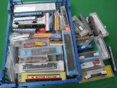 Lot 435 - Fifty 'N' Gauge Items of Rolling Stock Cased...