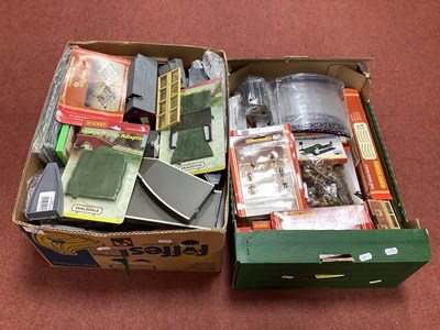Lot 452 - Two large boxes of Hornby OO gauge scenic...