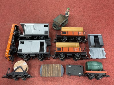 Lot 427 - Seven L.G.B "G" Gauge Unboxed Four Wheel items...