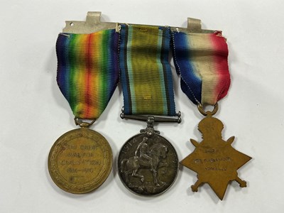 Lot 516 - WWI Somme First Day Casualty Medal Trio,...