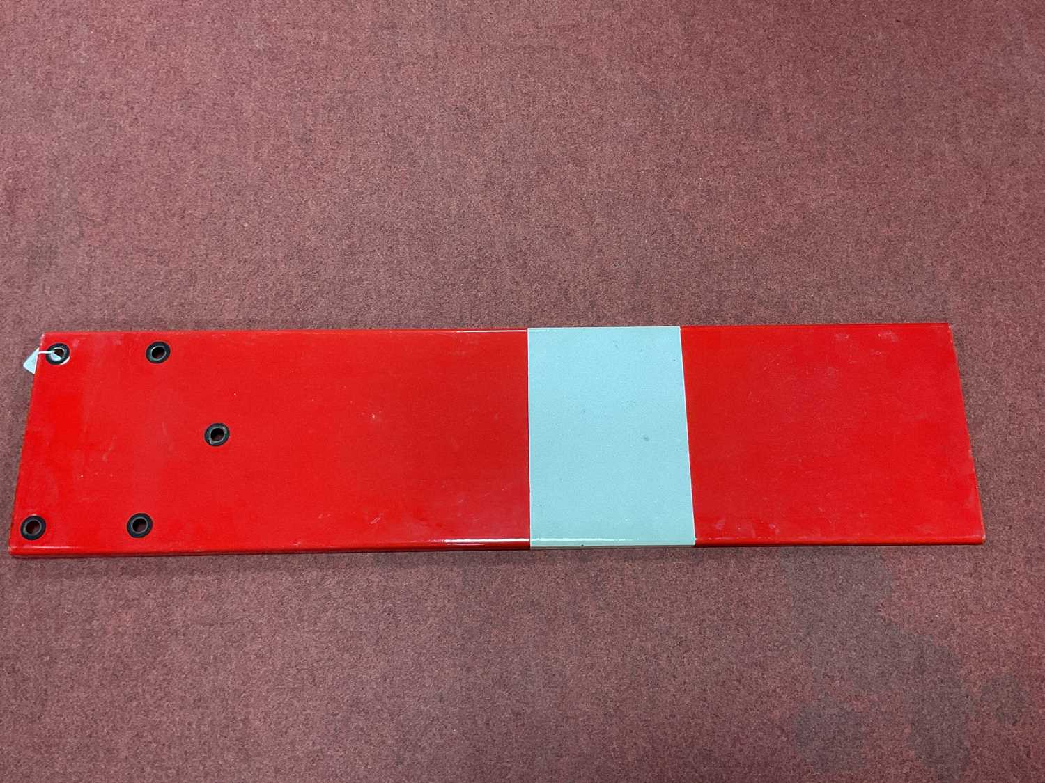 Lot 310 - Railwayana - A Red And White Enamelled Home...