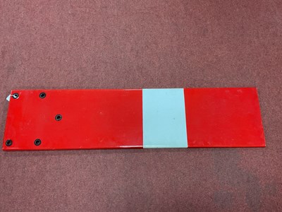 Lot 310 - Railwayana - A Red And White Enamelled Home...