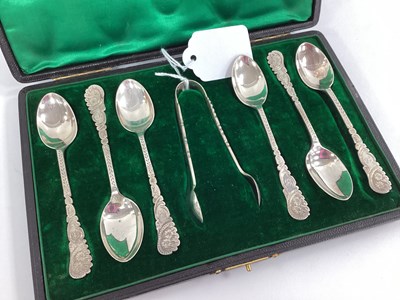 Lot 11 - A Cased Set of Six Hallmarked Silver Teaspoons...