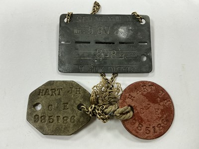 Lot 506 - WWII British Identification Tags for 985186 J...
