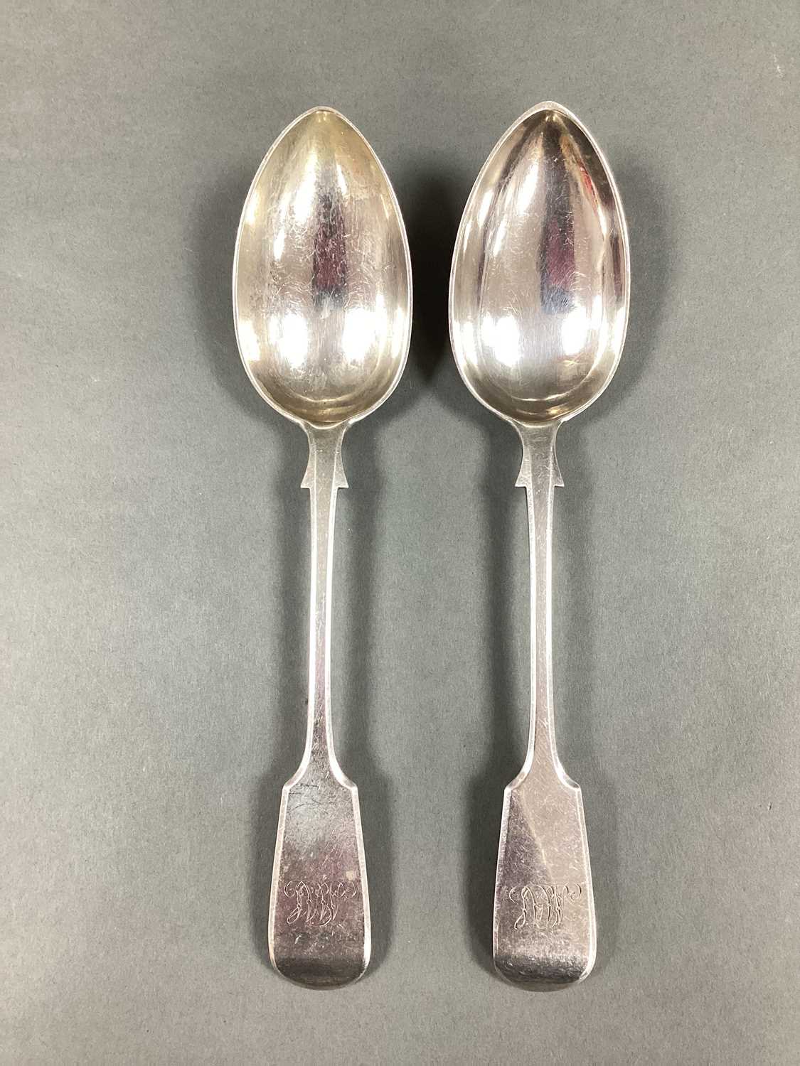 Lot 6 - A Pair of Exeter Hallmarked Silver Fiddle...