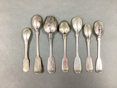 Lot 32 - Six Assorted Hallmarked Silver Fiddle Pattern...