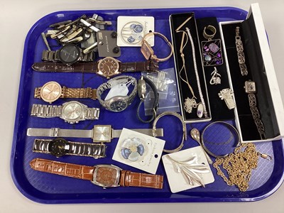 Lot 102 - Assorted Wristwatches, "925" line bracelet,...