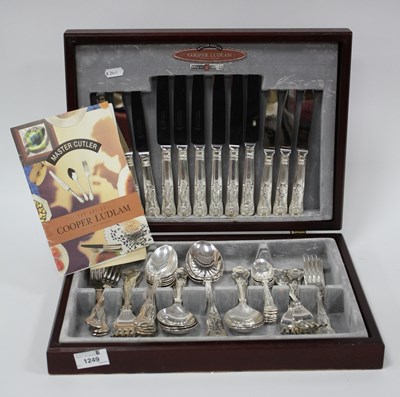 Lot 1249 - Vintage wooden cased Cooper Ludlam canteen of...