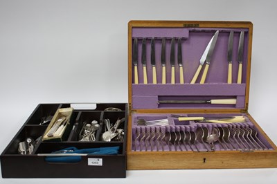 Lot 1253 - Cutlery collection, mainly silver plated,...