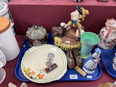 Lot 1223 - A large resin figure of Pinocchio, pair of...