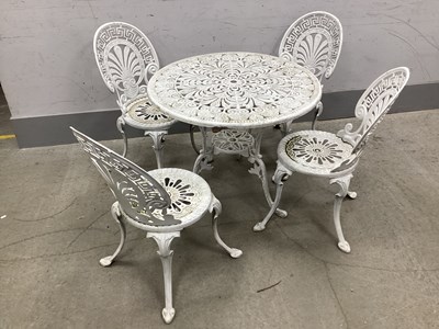 Lot 1521 - Four XIX Century Style Painted Aluminium...