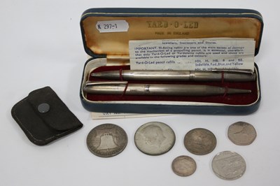 Lot 1273 - Cased Yard-O-Led sterling silver ball pen and...
