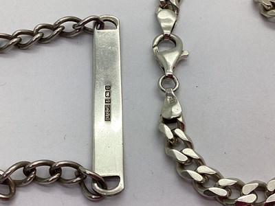 Lot 92 - A Hallmarked Silver Curb Link Bracelet,...