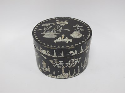 Lot 1388 - Antique Chinese Mother of Pearl Inlaid Black...