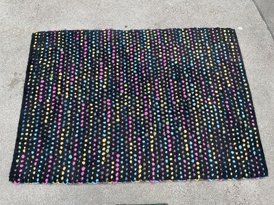 Lot 1491 - Black Rug with Multicoloured Speckled...