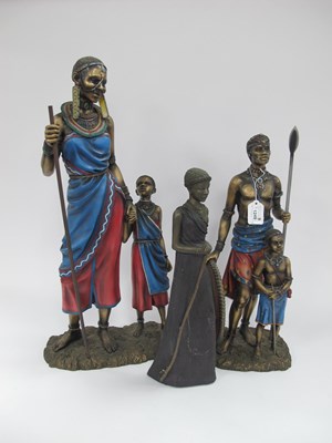 Lot 1249 - Two Leonardo Collection Masai Group Figurines...