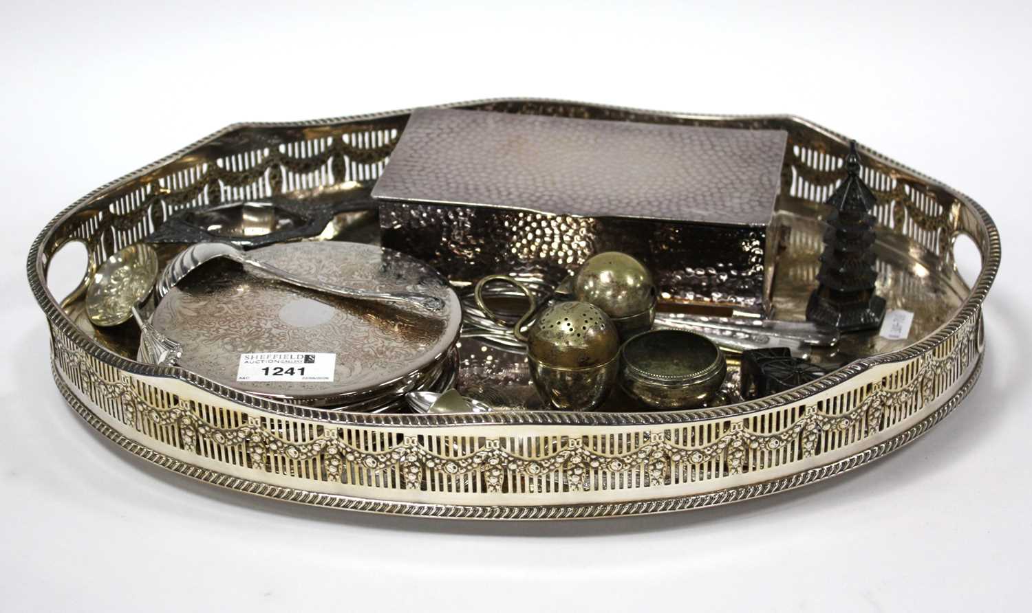 Lot 1241 - Chinese White Metal Pagoda and Rickshaw,...