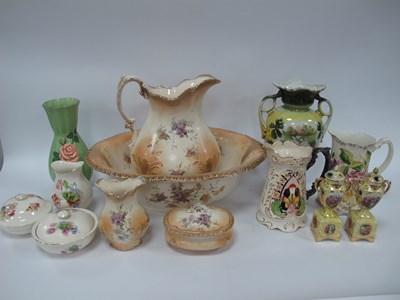 Lot 1194 - XIX Century Pottery Jugs, 1950s vase, etc:-...