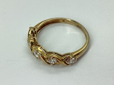 Lot 47 - QVC; A CZ Set Half Eternity Style Ring, claw...
