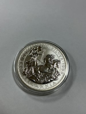 Lot 534 - 1999 One Ounce Fine Silver Britannia £2 Coin.
