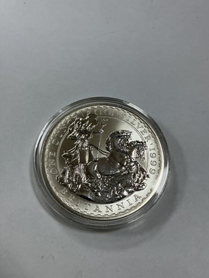 Lot 532 - 1999 One Ounce Fine Silver Britannia £2 Coin.