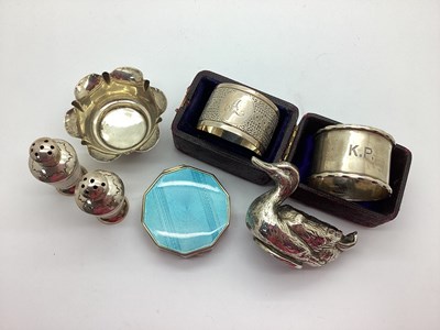 Lot 135 - A Hallmarked Silver and Enamel Box / Compact,...
